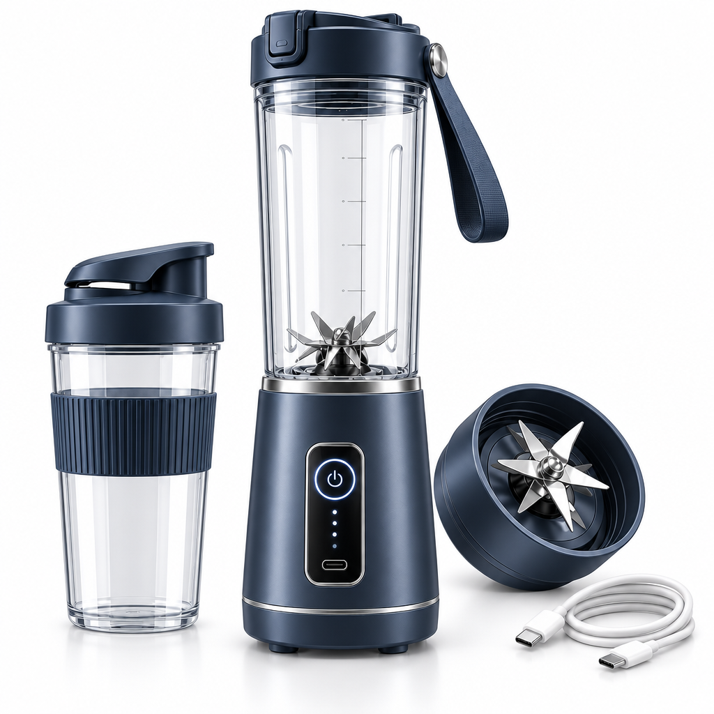 Talvexiq™ BlendGo Pro 20 Portable Blender – 20 oz Rechargeable Personal Blender with 8-Blade System, Pulse Mode & Travel Lid